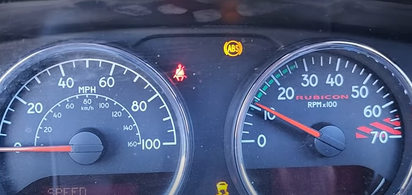 ABS light on in dashboard panel