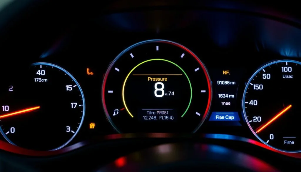 Tire pressure light on indication in dashboard panel